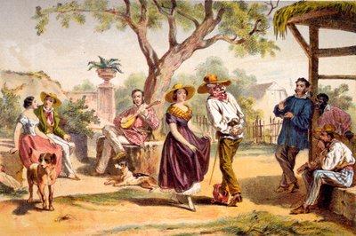 The Zapateado - National Dance, 1840 by Federico Mialhe